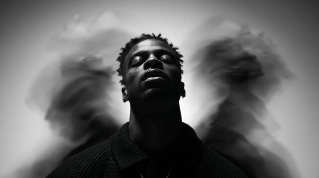 Black Man Experiencing Inner Turmoil and Anxiety
