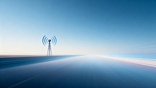 Road with communication tower