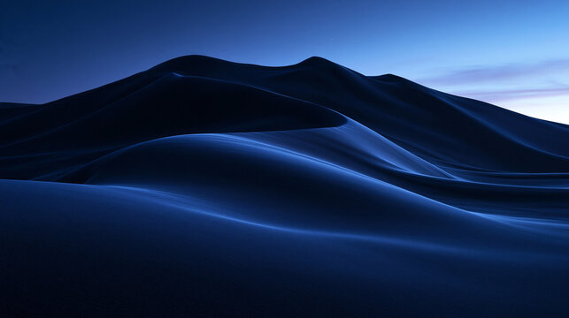 Dramatic Desert Sand Dunes at Twilight Blue Hour