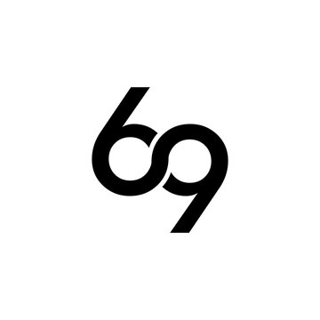 vector illustration of number sixty nine