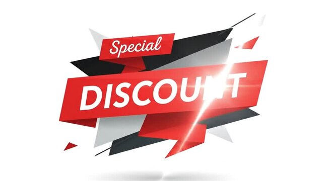 Special discount banner isolated on white background
