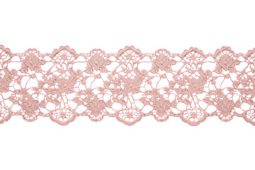 Obraz premium Delicate pink floral lace trim strip