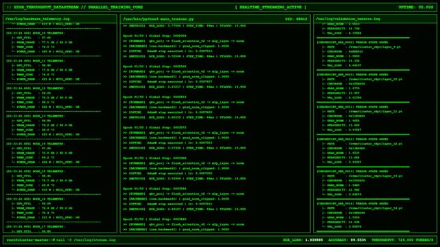 High Throughput AI Training Data Stream Animation.