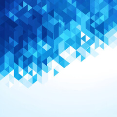Obraz premium Abstract background with blue and white geometric triangles and rhombuses, forming a dynamic diagonal pattern