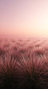 Moody field of dry grass at sunset.