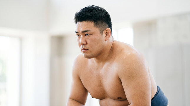 真剣な表情で稽古や試合に臨む力士の姿