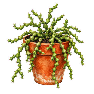 Dancing Bones Cactus Hatiora Trailing Succulent with Segmented Green Stems