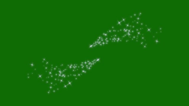 Glowing 2D star sparkle animation, doodle cartoon twinkling stars with glitter burst effect, magic sparkles, glitter line stars, shining sparkle motion on 4K transparent, green screen overlay