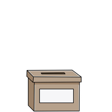 Wooden ballot box suggestion box vector illustration