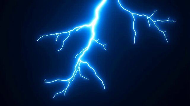 Brilliant Blue Lightning Branches Across a Dark Abstract Background in Electric Motion