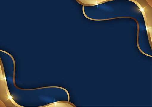 luxury golden corporate background with navy and gold wave vector design