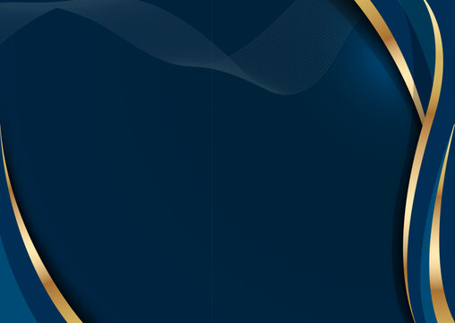 professional corporate background with blue and gold wave vector template