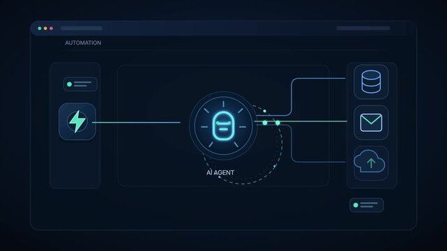 AI agent automation dashboard with connected workflow interface