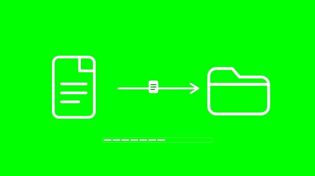 File transfer from document to folder on green screen