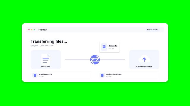File transfer dashboard between local files and cloud workspace