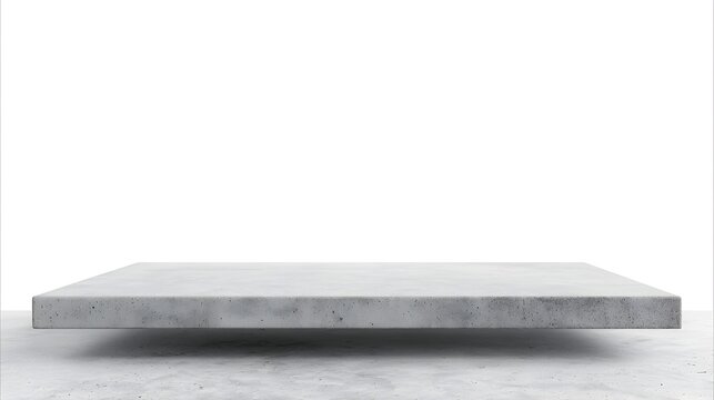 perspective concrete floor or cement shelf table isolated on white backgrounds , for interior and website web page or for display products