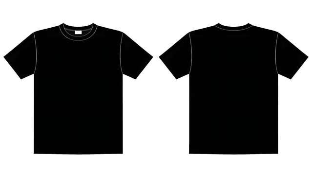 Flat design black t shirt mockup 