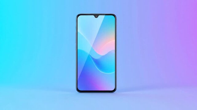 Modern Smartphone Appearing on Colorful Gradient Background