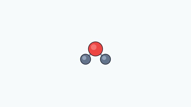 Animation of water molecule formation on light background