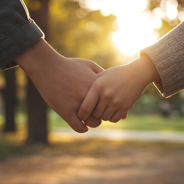 Mano nella mano ragazzo e ragazza
