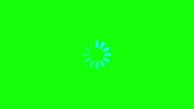 loading progress bar motion. Loading animation green screen. loading symbol buffering. Glow Neon Cyan Segment Spin UI HD