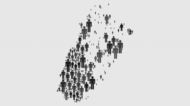 Animated map of Honduras made up of a collage of human icons