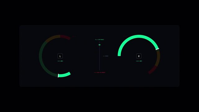 Futuristic dual circular loading progress bar animation for technical user interface and data dashboard digital concept 4K animation