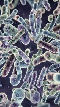Microscopic view of diverse bacterial colonies