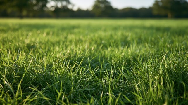 Lush green grass meadow as a vibrant natural backdrop
