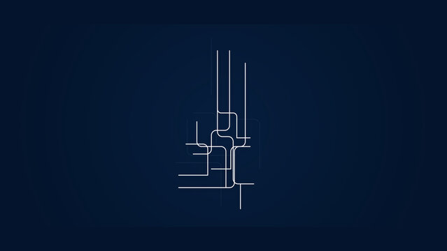 Abstract blue background with thin white lines forming a complex network diagram. The lines intersect and branch out, creating a sense of connection and complexity.