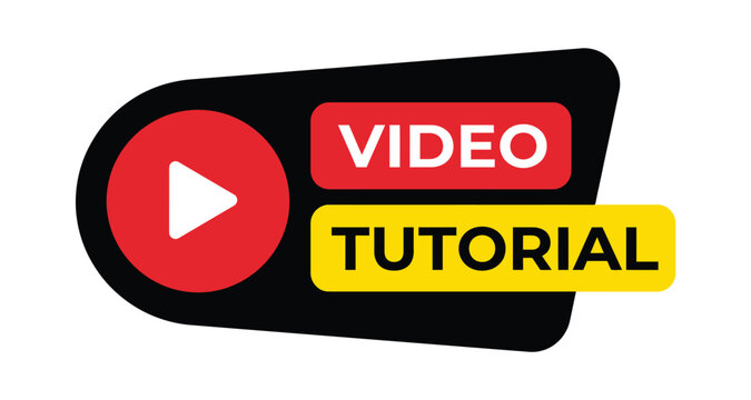 Video learning tutorial design. Online education and digital media icon with play symbol. Streaming, training and instructional content concept.
