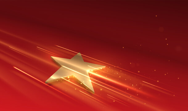 Golden star shape with motion light effects