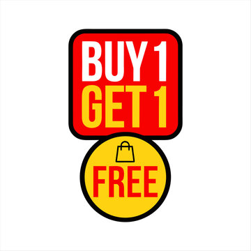 Buy One Get One Free Promotional Badge Vector