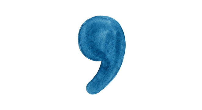 comma vector solid watercolor
