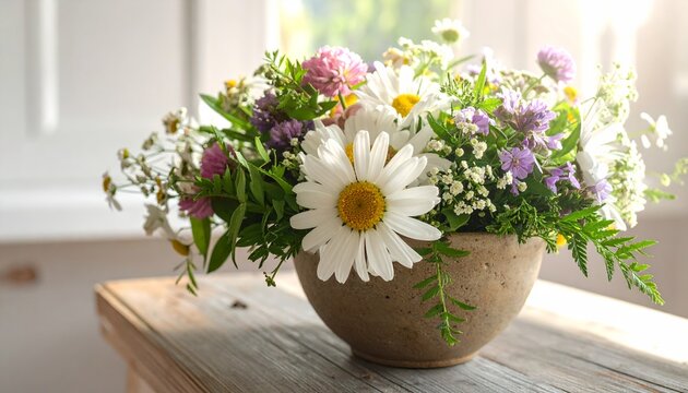 Rustic Floral Arrangement Soft Natural Light