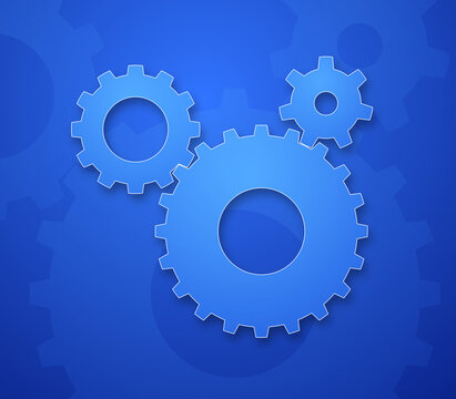 Blue Gears Mechanism Background for Technology, Business, and Engineering Concept
