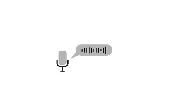 voice generator sign animation. sound wave line