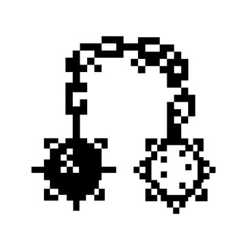 Double-headed spiked flail weapon in 8-bit pixel art style.