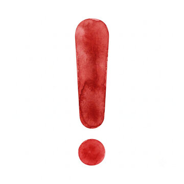 exclamation mark red watercolor