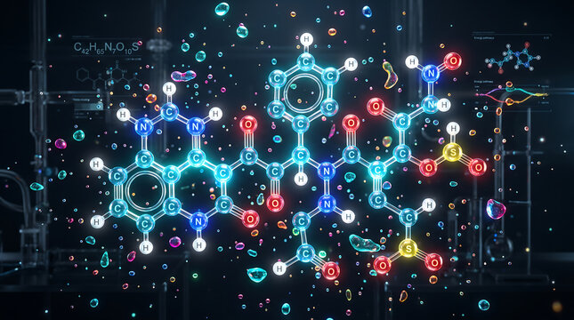Abstract Digital Visualization of Complex Chemical Reaction and Molecular Structure in Lab