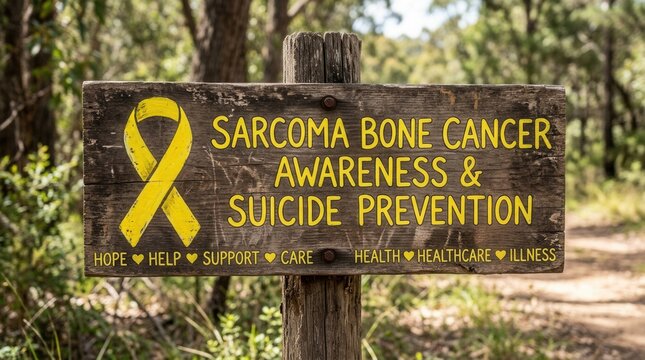 Sarcoma Bone Cancer Awareness And Suicide Prevention Sign Hope Support Care Message