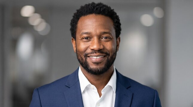Trustworthy Black American Man Insurance Representative Portrait
