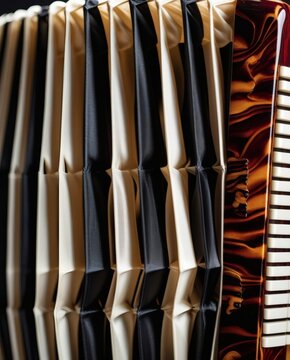Accordion bellows rhythmic close-up