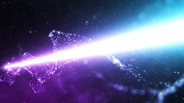 Epic meteor streak through deep space with vibrant cosmic glow and starry background perfect for astronomy, sci-fi, and space marketing projects.