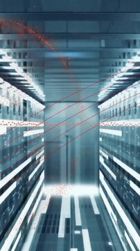 Animation of digital data processing over computer servers