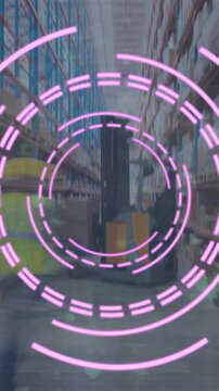 Animation of scope and data processing over warehouse