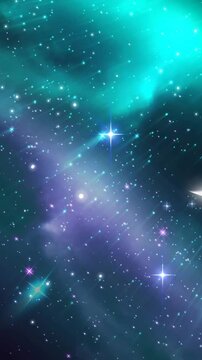 Animation of moon and stars in cosmos scenery