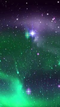 Animation of shining stars and milky way in cosmos