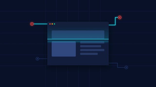 Digital data security scan process animation