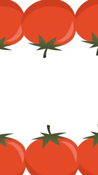 Animation of multiple tomato icons on white background